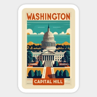 A Vintage Travel Art of Washington DC - US Sticker